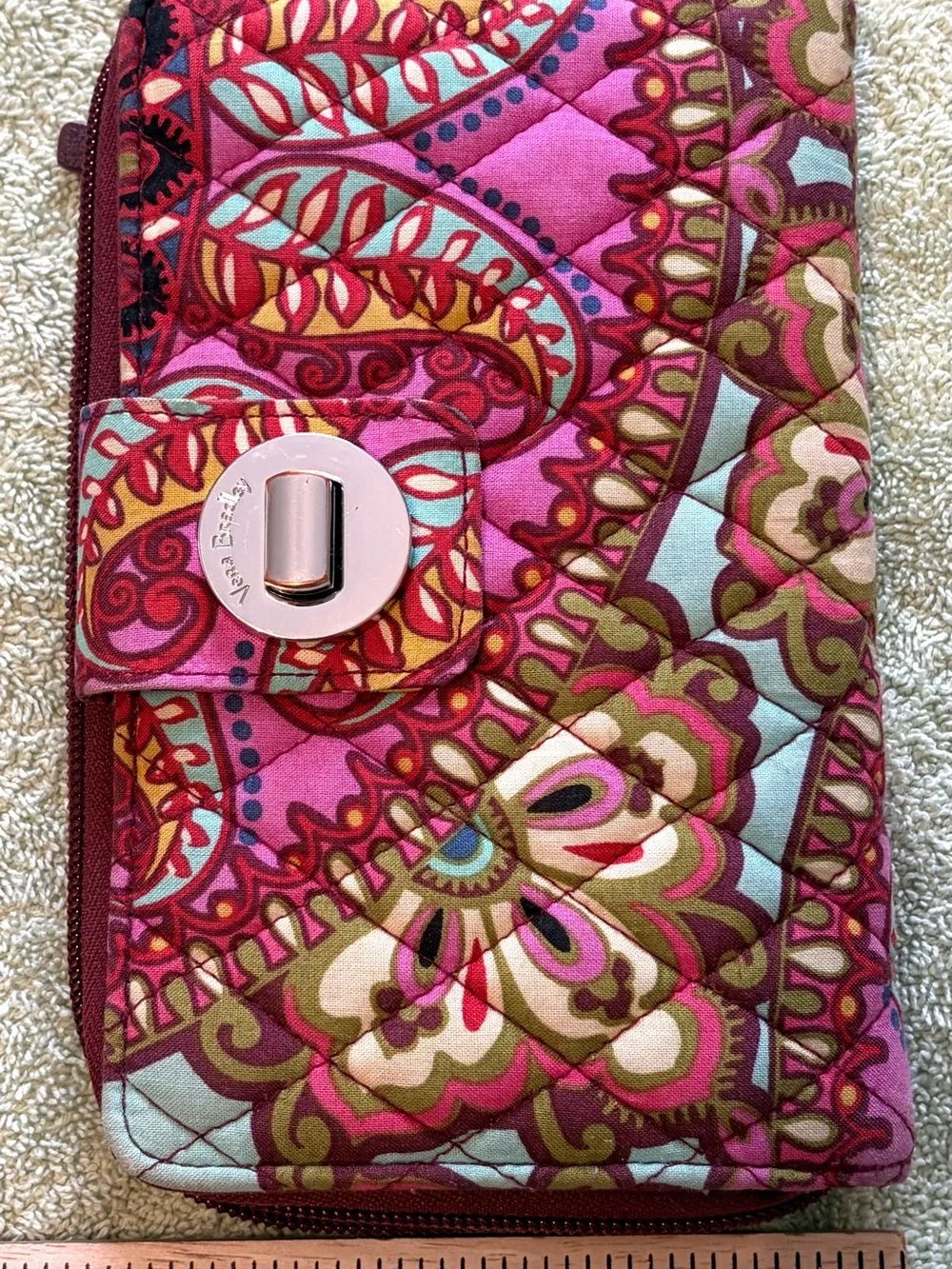 Vera Bradley Floral Quilted Tote Bag & Matching Wallet Bundle Set